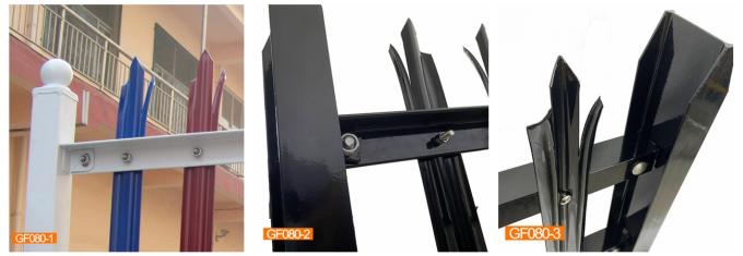 Hàng rào thép hình ống công nghiệp chiều cao 2,4m Sơn tĩnh điện Góc an ninh 40 * 40mm 4