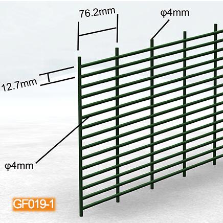 Chiều cao 2,2m Hàng rào an ninh chống leo trèo 358 Màu xanh lá cây tráng PVC với cột loại H 1