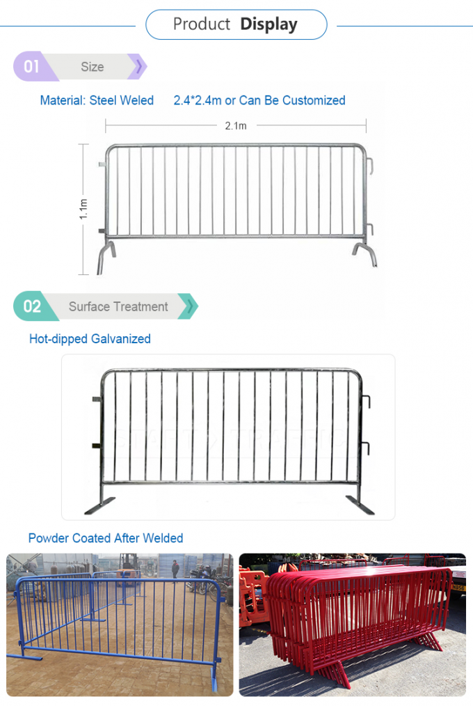 3D Temporary Perimeter Fencing / Crowd Barrier Fencing 2.4 x 2.95m 1