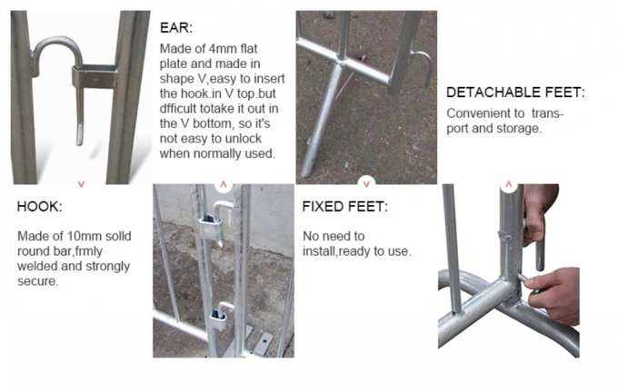 Steel Concert Crash Custom Crowd Control Barriers Barricade 60 inch 2