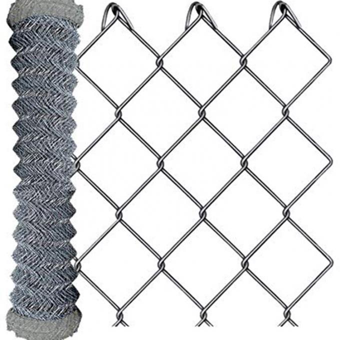 Dây thép cacbon thấp 4ft 5ft 6ft 8ft 10ft Hàng rào lưới cuộn Dây lưới mắt xích cuộn 50ft Thép mạ kẽm 7