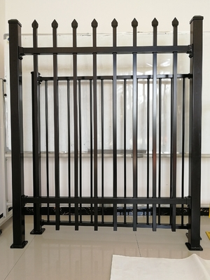 1.1m cao ống thép hàng rào bảng màu đen bột phủ nhựa