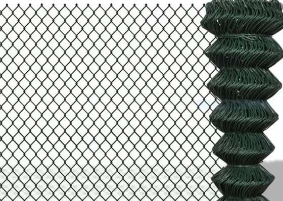 Hàng rào liên kết chuỗi phủ Pvc có chiều cao 1,8m màu xanh đậm với toàn bộ phụ kiện