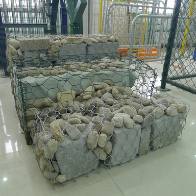 Tray + hệ thống hàng rào Gabion phim nhựa Galvanized Basket Stone Cages