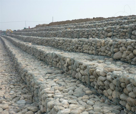 Thảm gỗ Gabion 80 X 100mm Rock Cage Support Wall 4m X 1m X 0.5m