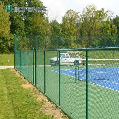 8 Foot PVC phủ dây chuyền liên kết hàng rào trực tiếp 4m-50m chiều dài vòng Post
