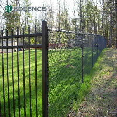 5 Foot Đen kim cương chuỗi liên kết hàng rào Vinyl nhựa phủ 60mm nhiệt thép không gỉ bột phủ hàng rào an ninh bán hàng