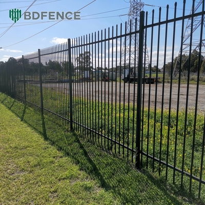 6Ftx8Ft Cửa vườn kim loại đen Cửa thép galvanized chống rỉa