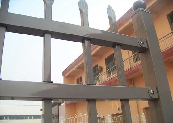 Modern Black Garden Zinc Post Square Tube Panels Wrought Iron Steel Fence với chiều rộng 7ft