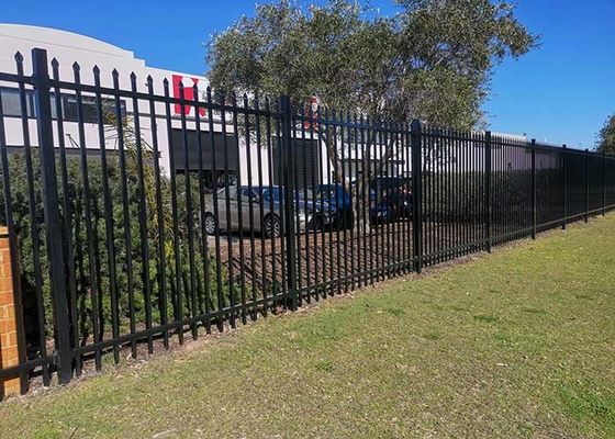 Modern Black Garden Zinc Post Square Tube Panels Wrought Iron Steel Fence với chiều rộng 7ft