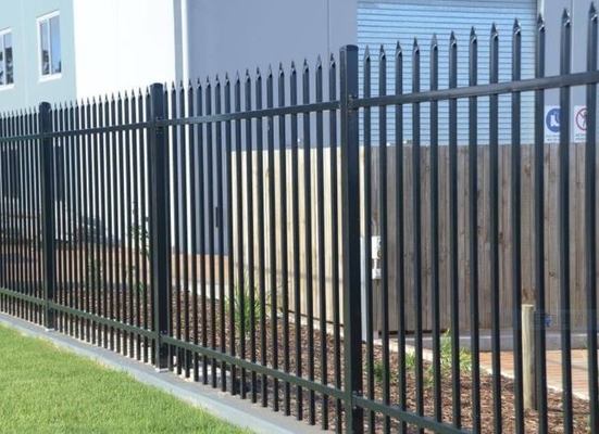 Thiết kế kẽm 6ft Hình ống bằng kim loại Hàng rào bằng nhựa PVC màu đen