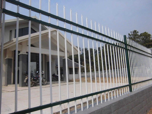 Cửa hàng thép vườn với Black Spear Top Galvanized Tubular Steel Panels 2.4mL x 2mH